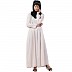 A-line contrast piping flare abaya- Light Pink